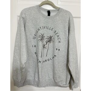 Gildan Gray Wrightsville Beach Crewneck Sweater